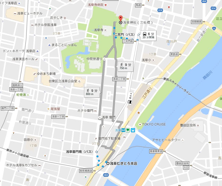 東京メトロ銀座線・浅草駅から浅草神社アクセス